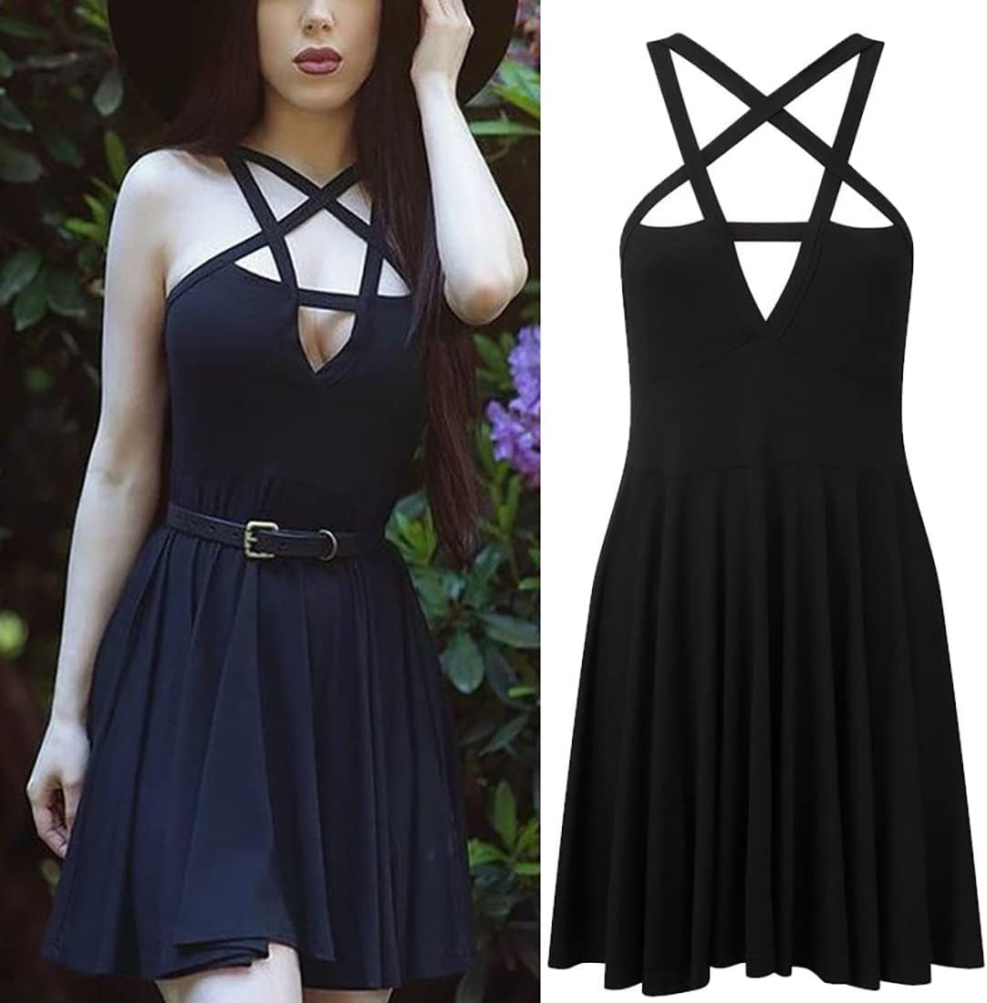 Fashion Dress Gothic Vintage Romantic Casual Goth Dress for Women